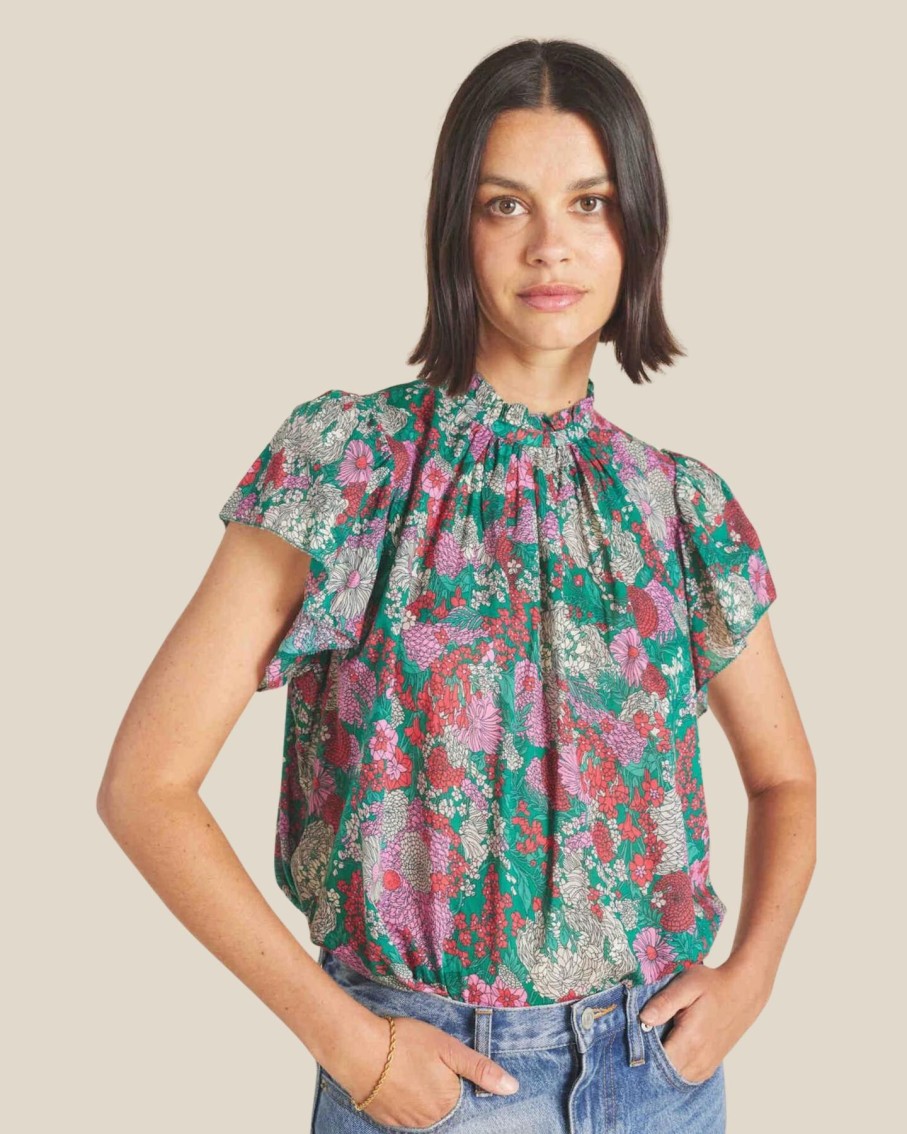 Women Trovata Shirts & Tops | Trovata Carla Blouse Nouveau Garden