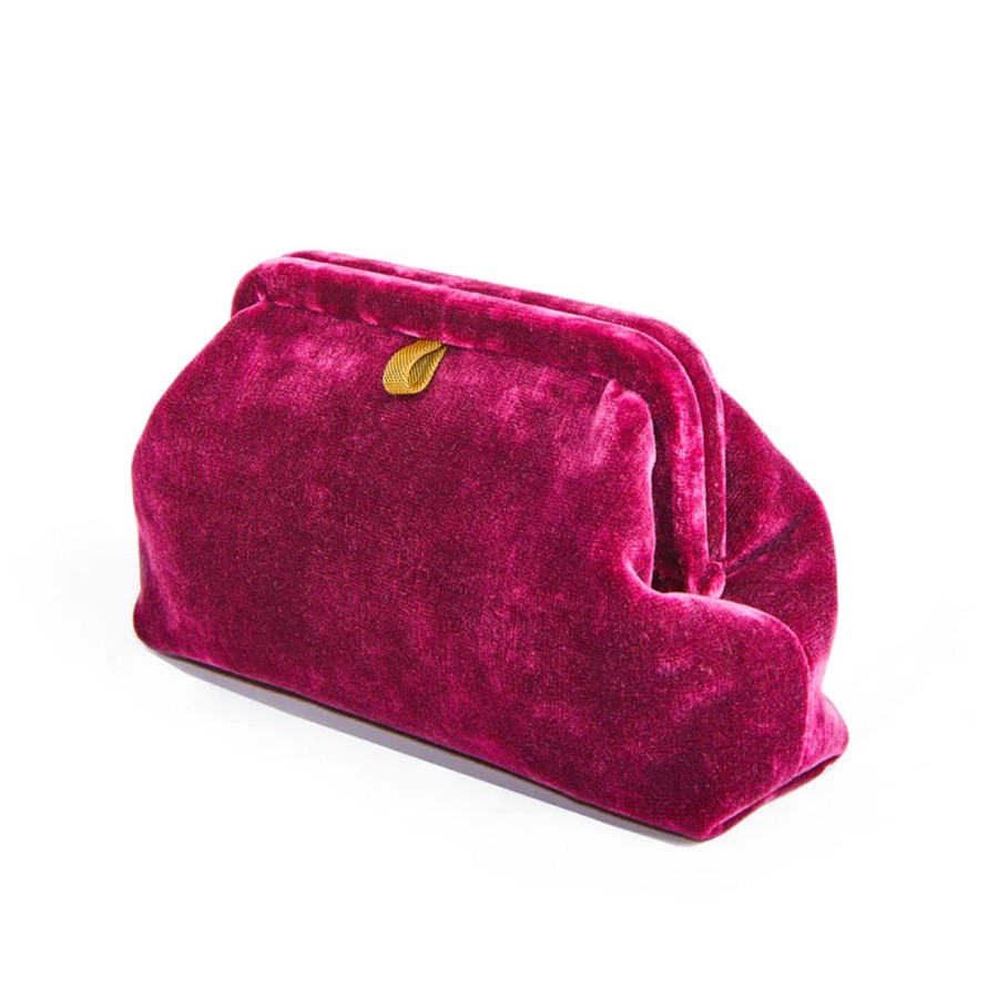 Women Marian Paquette Bags | Marian Paquette Liette Velvet Clutch Magenta